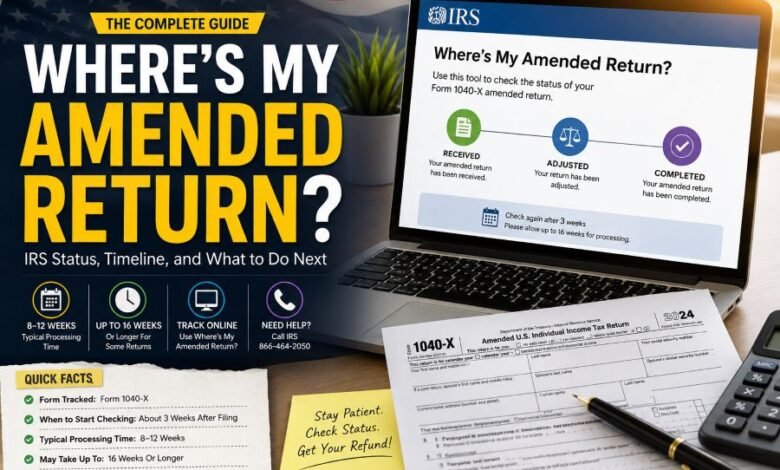 Where’s My Amended Return IRS Form 1040-X status and processing timeline